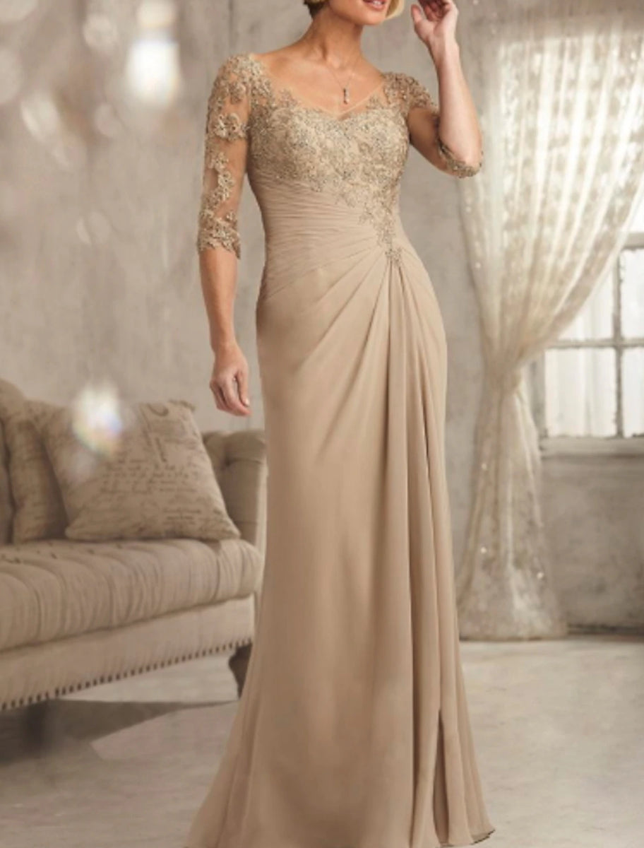 Sheath / Column Mother of the Bride Dress Wedding Guest Plus Size Sexy