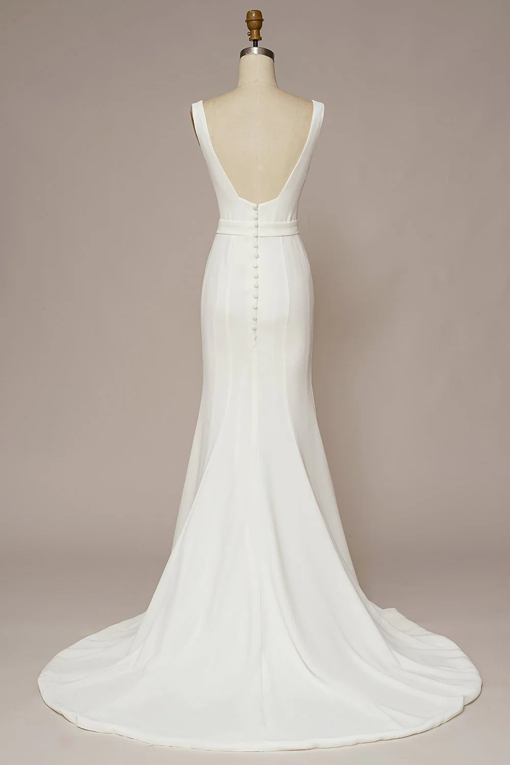 Fishtail square neckline wedding dress