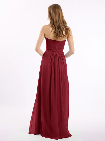 Sweetheart strapless Empire chiffon bridesmaid dress