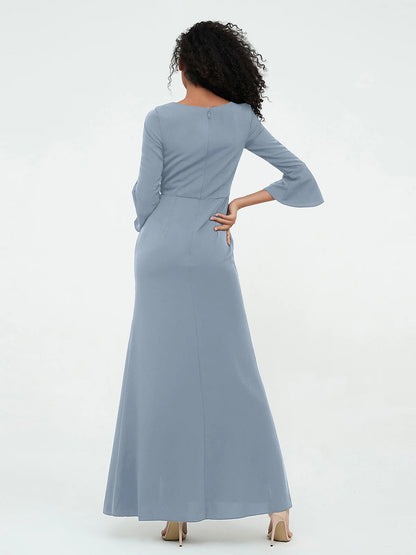 Mermaid sexy trumpet sleeve slit dress