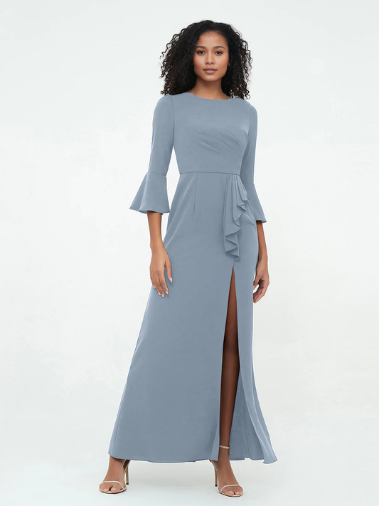 Mermaid sexy trumpet sleeve slit dress