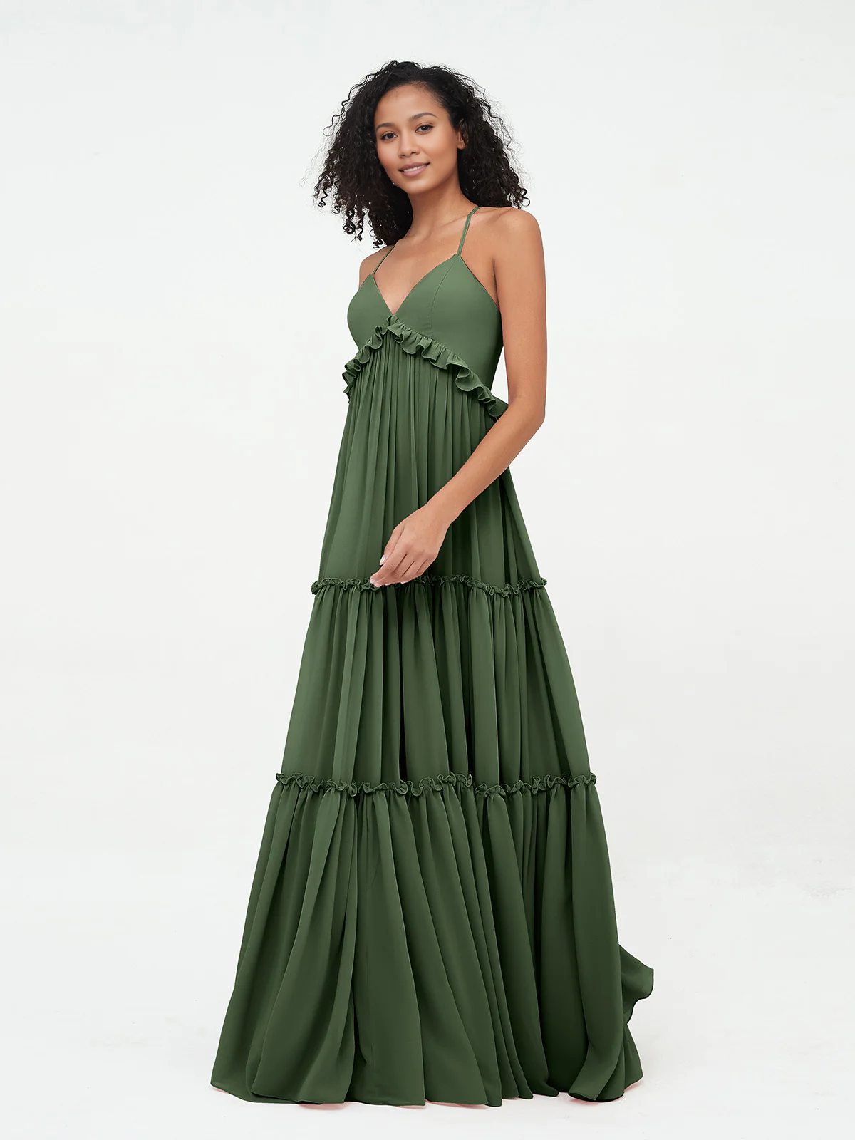 Empire chiffon layered dress Max Bohemian bridesmaid dress