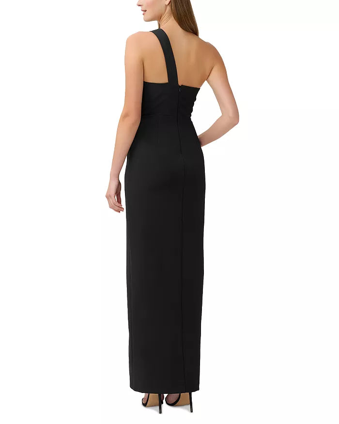 One shoulder hollowed out sleeveless backless long evening dress