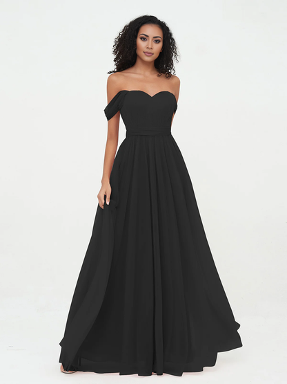 Bow Princess off shoulder chiffon dress