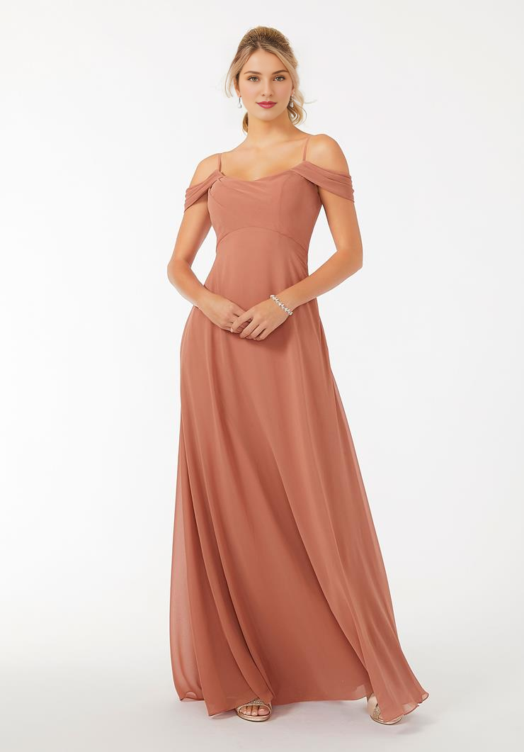 Thin shoulder strap V-neck with exposed back strap and floor length dress