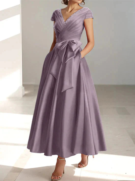 A-line/Princess V-neck pocket mother of the bride dresses