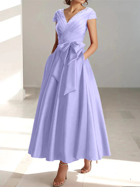 A-line/Princess V-neck pocket mother of the bride dresses