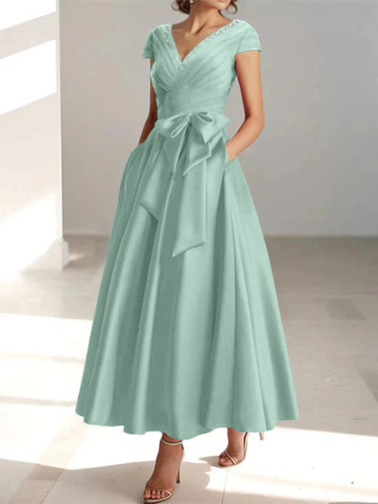 A-line/Princess V-neck pocket mother of the bride dresses