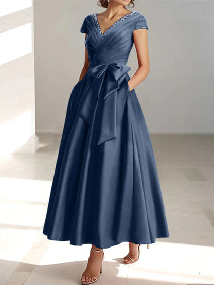 A-line/Princess V-neck pocket mother of the bride dresses