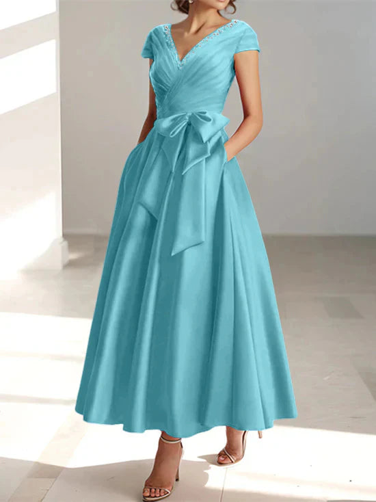 A-line/Princess V-neck pocket mother of the bride dresses