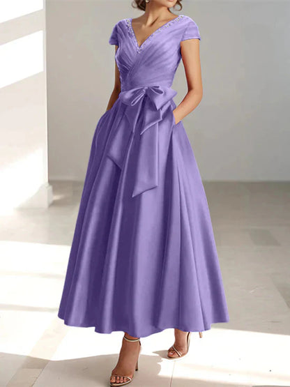 A-line/Princess V-neck pocket mother of the bride dresses