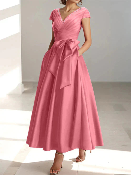 A-line/Princess V-neck pocket mother of the bride dresses