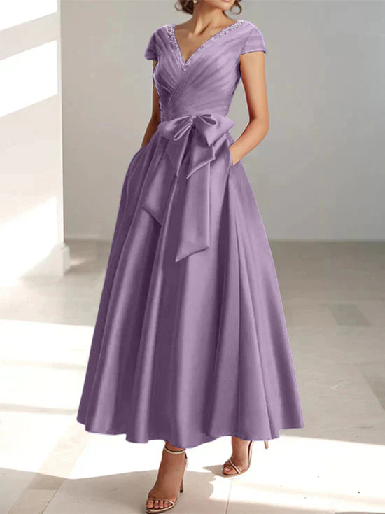 A-line/Princess V-neck pocket mother of the bride dresses