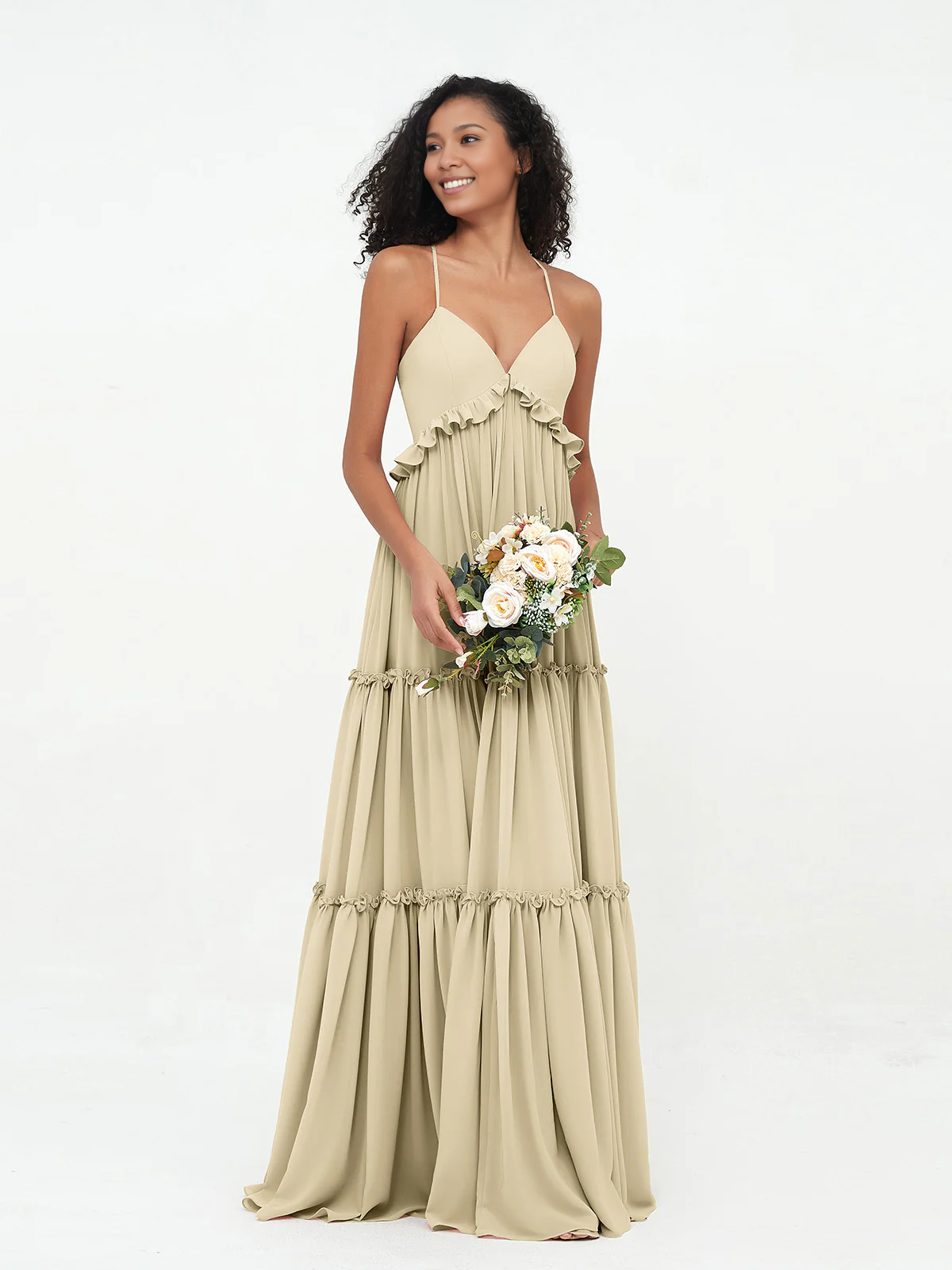 Empire chiffon layered dress Max Bohemian bridesmaid dress