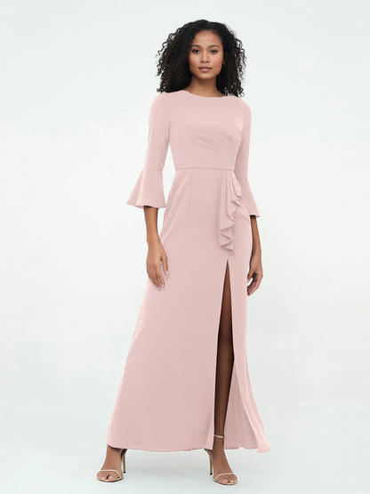 Mermaid sexy trumpet sleeve slit dress