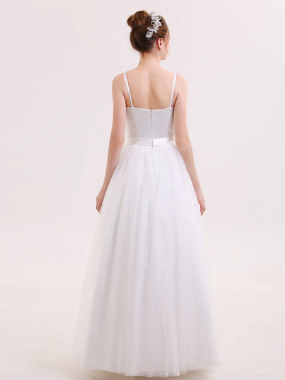 Thin shoulder strap belt wedding dress