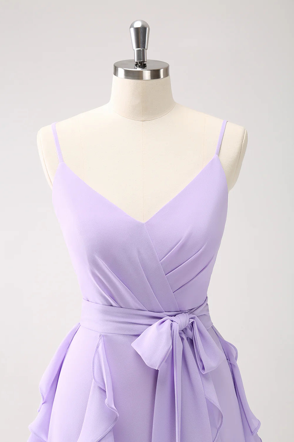 Lotus leaf edge strap backless long bridesmaid dress