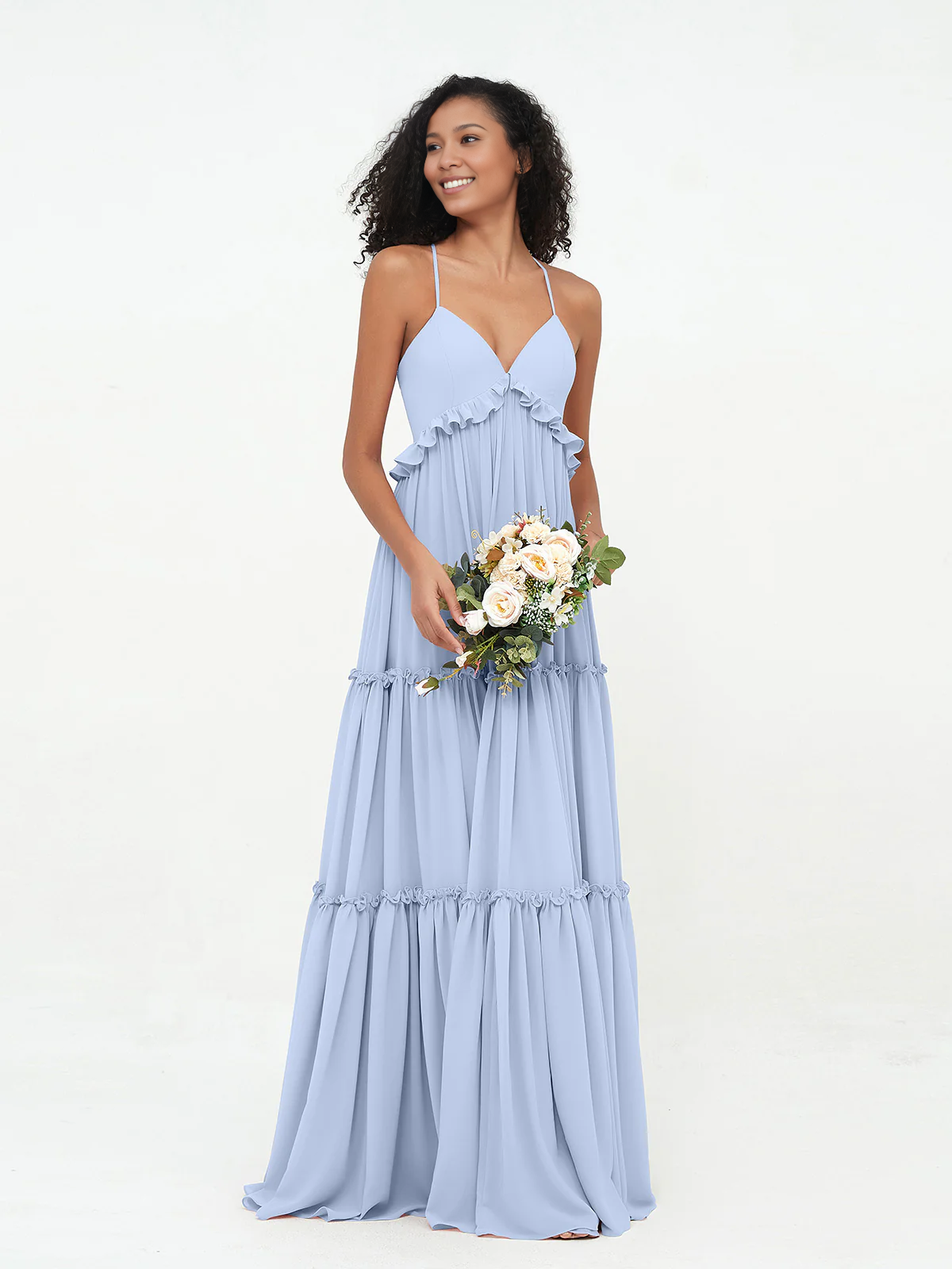 Empire chiffon layered dress Max Bohemian bridesmaid dress