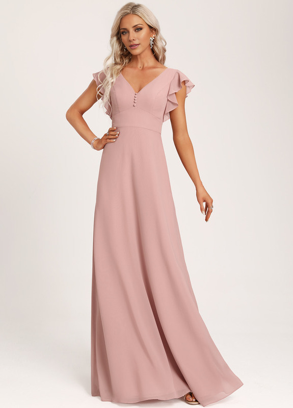 A-Line Floor Length Chiffon Bridesmaid Dress Formal Dresses CB0340