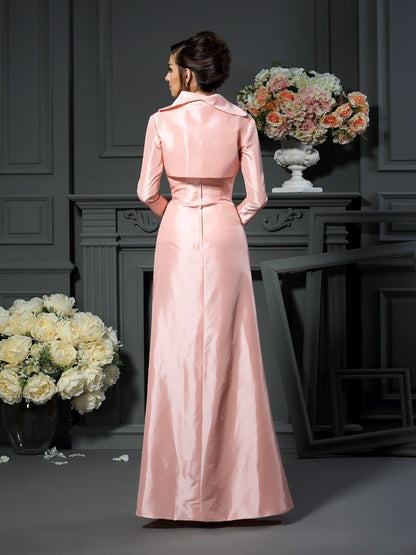 A-Line/Princess Strapless Pleats Sleeveless Long Taffeta Mother of the Bride Dresses