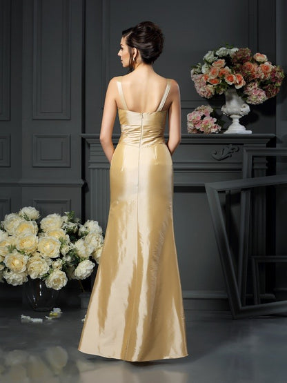 Sheath/Column Straps Bowknot Sleeveless Long Taffeta Mother of the Bride Dresses