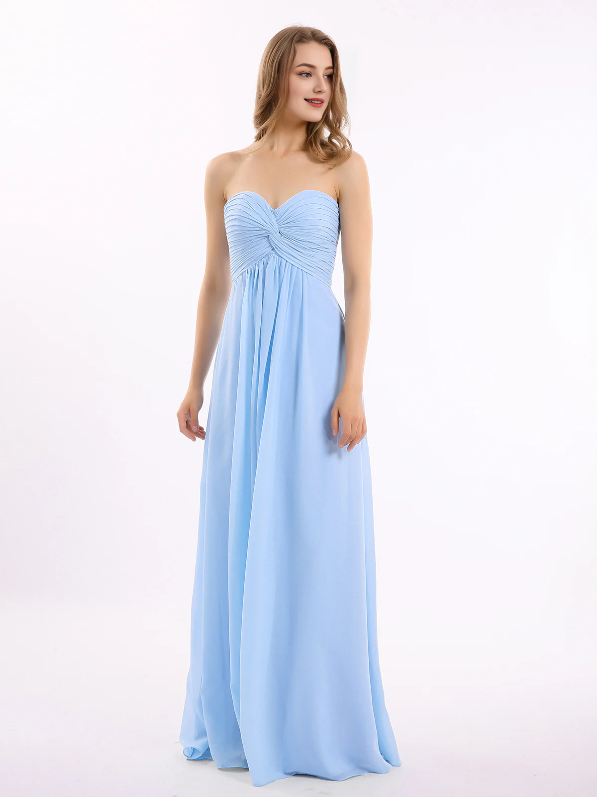 Sweetheart strapless Empire chiffon bridesmaid dress