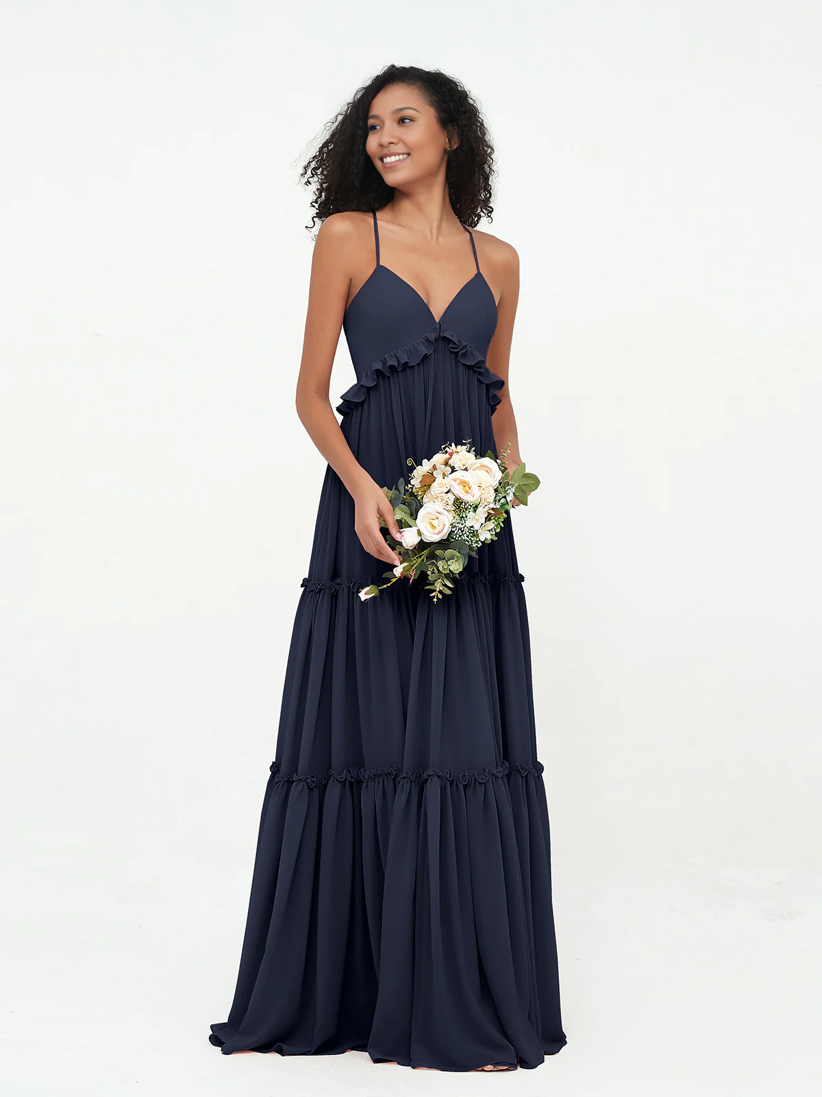 Empire chiffon layered dress Max Bohemian bridesmaid dress