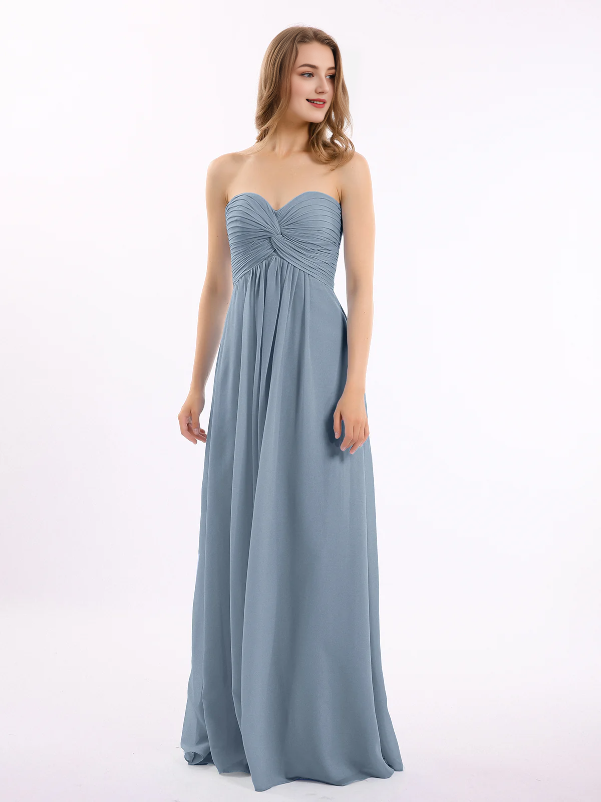 Sweetheart strapless Empire chiffon bridesmaid dress