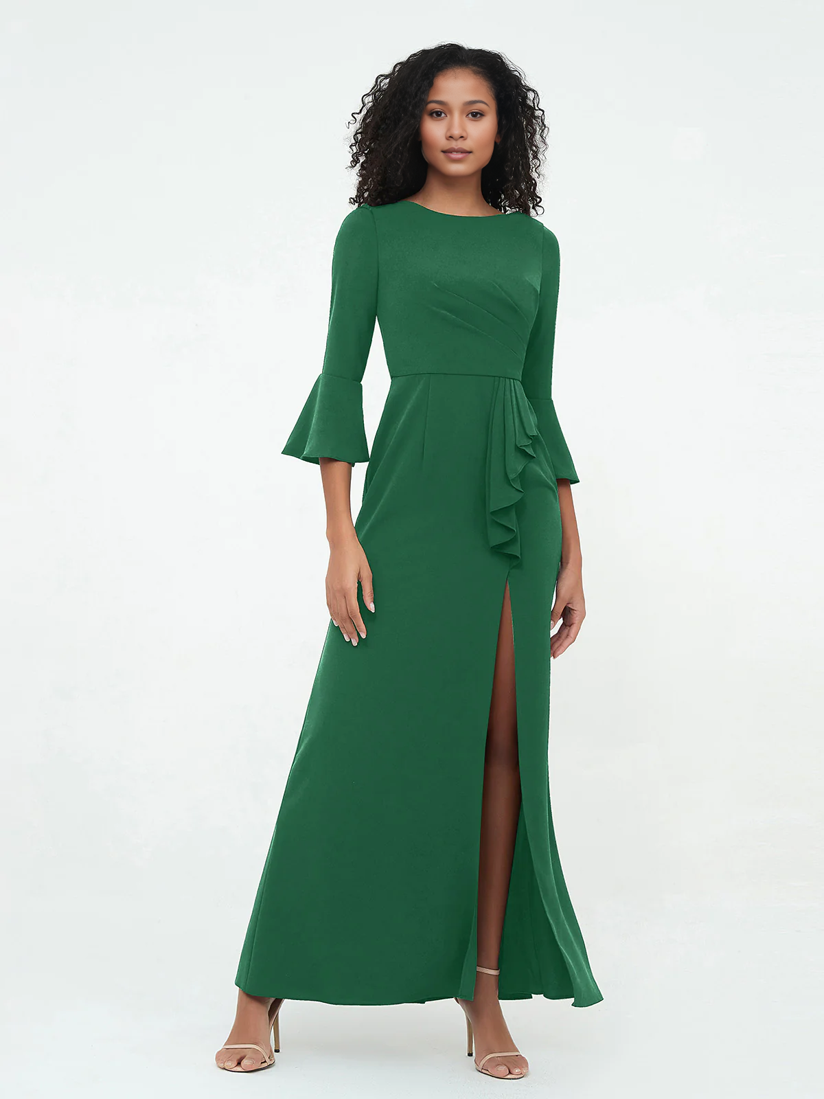 Mermaid sexy trumpet sleeve slit dress