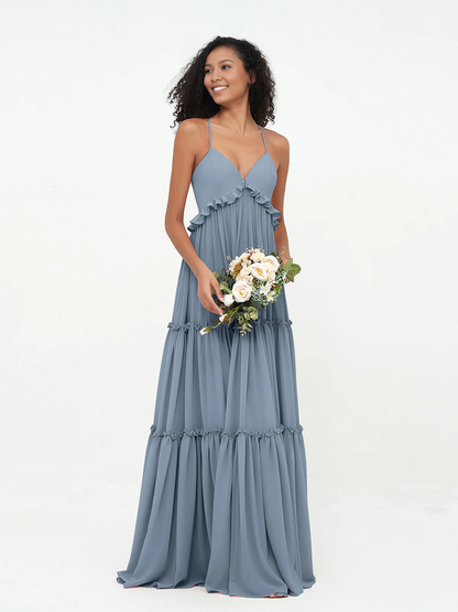 Empire chiffon layered dress Max Bohemian bridesmaid dress