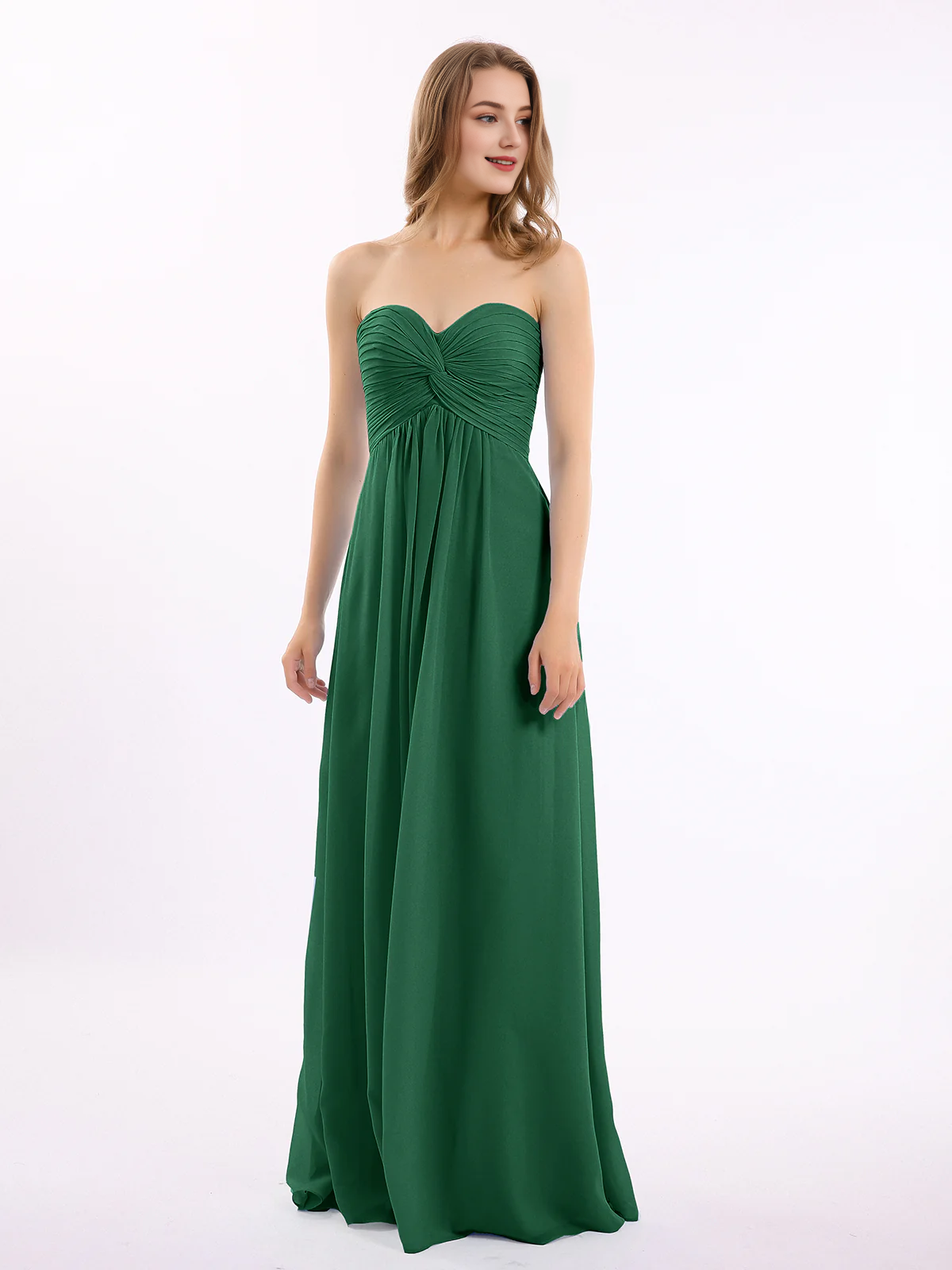 Sweetheart strapless Empire chiffon bridesmaid dress