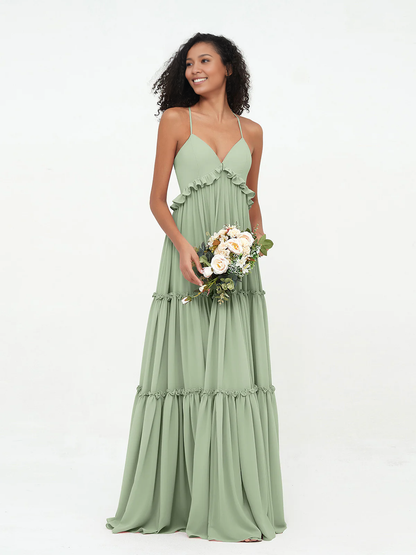 Empire chiffon layered dress Max Bohemian bridesmaid dress