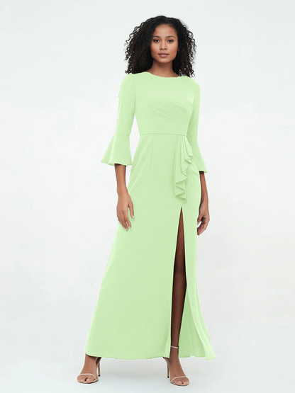 Mermaid sexy trumpet sleeve slit dress