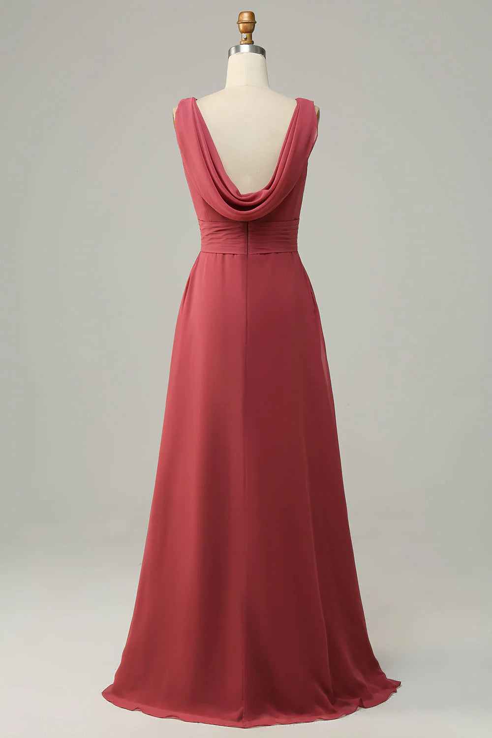 V-neck Desert Rose Sleeveless Chiffon Long Bridesmaid Dress