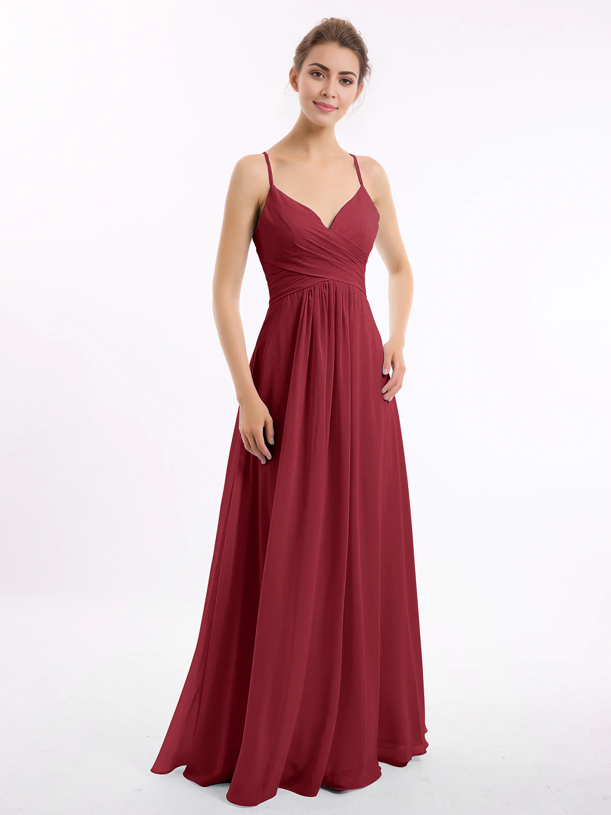 Thin shoulder strap V-neck chiffon dress