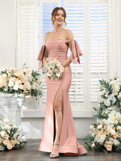 Women's V-neck sleeveless slit formal attire cocktail party ball long wedding guest dress