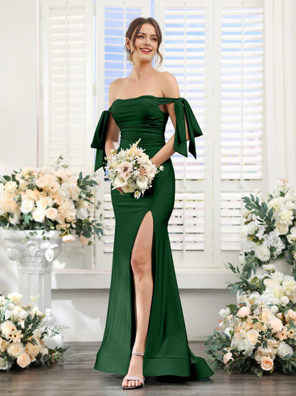 Women's V-neck sleeveless slit formal attire cocktail party ball long wedding guest dress