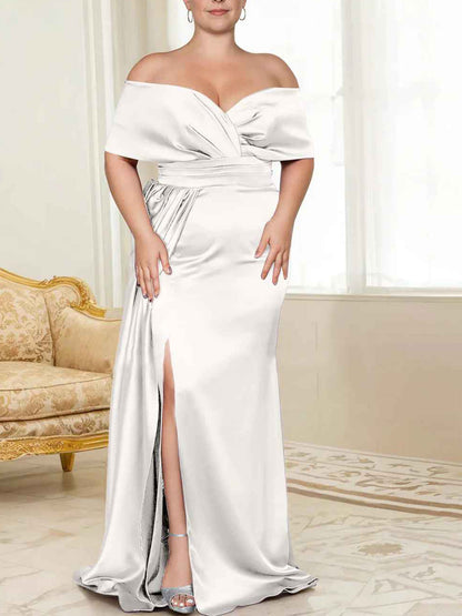 Speaker/Fishtail Off Shoulder Mother of the bride dress