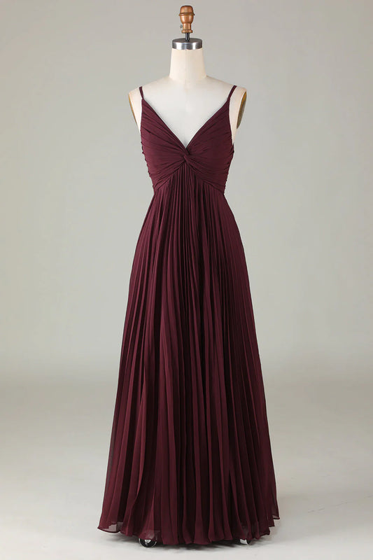 A-line Sleeveless Cabernet Sauvignon Bridesmaid Dress