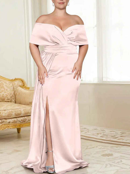 Speaker/Fishtail Off Shoulder Mother of the bride dress