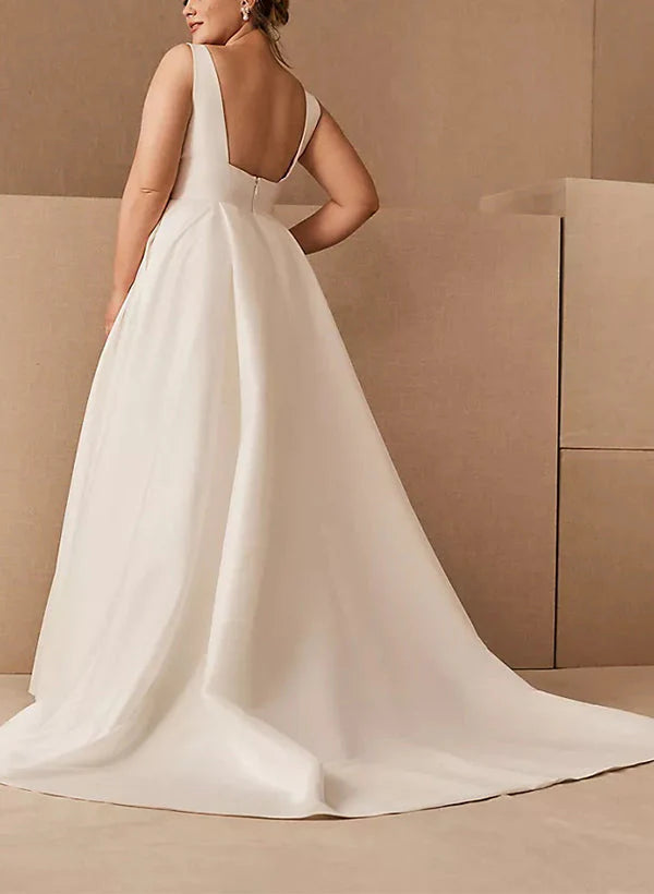 A-line/Princess V-neck Large Pocket Wedding Dress