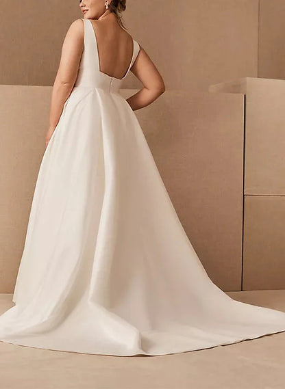 A-line/Princess V-neck Large Pocket Wedding Dress