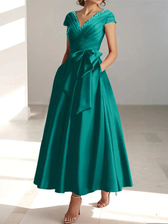 A-line/Princess V-neck pocket mother of the bride dresses