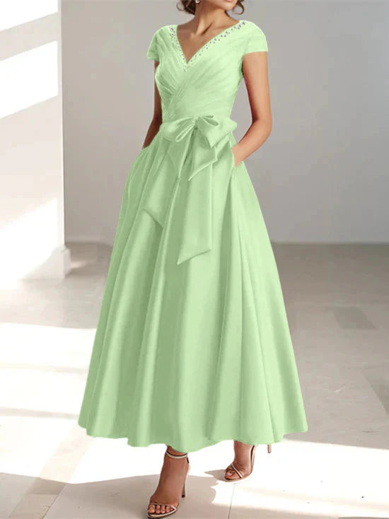 A-line/Princess V-neck pocket mother of the bride dresses