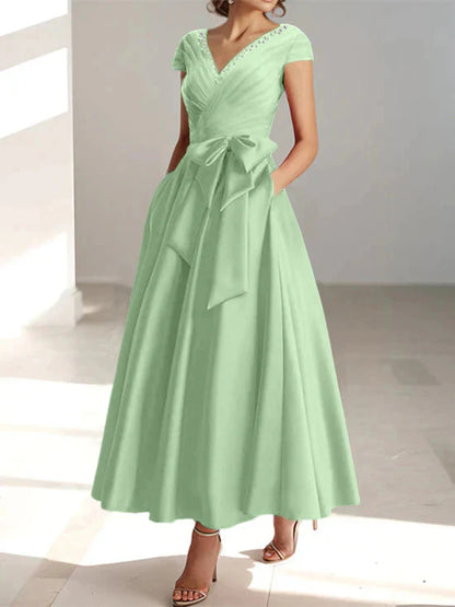 A-line/Princess V-neck pocket mother of the bride dresses