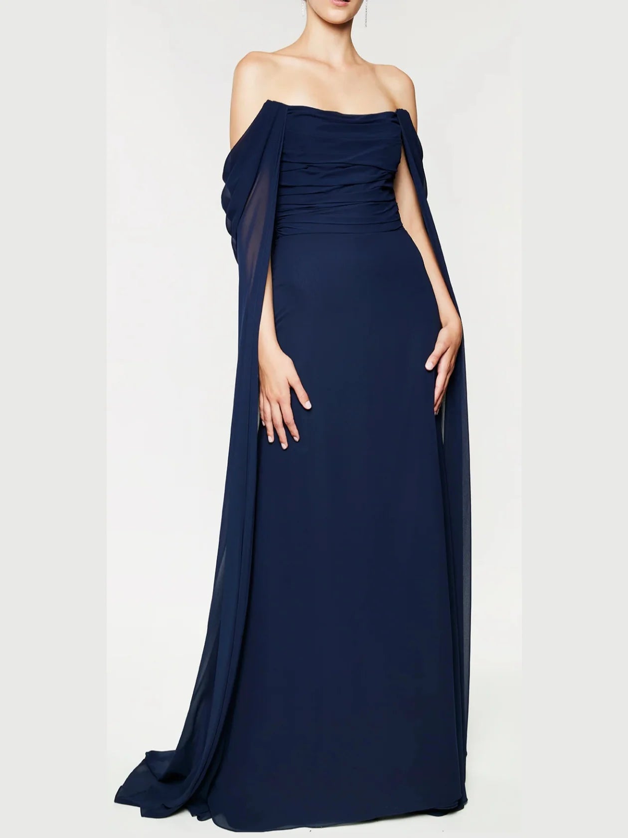 A-line/Princess Strapless Sleeveless Huatuo Train Tail Evening Dress