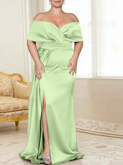 Speaker/Fishtail Off Shoulder Mother of the bride dress