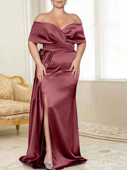 Speaker/Fishtail Off Shoulder Mother of the bride dress