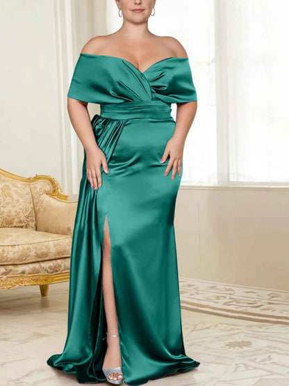 Speaker/Fishtail Off Shoulder Mother of the bride dress