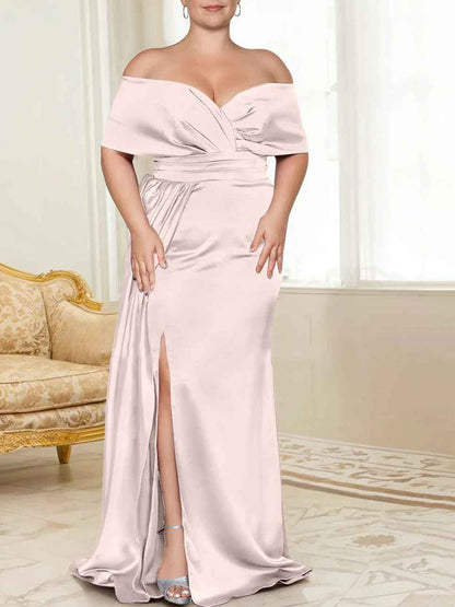 Speaker/Fishtail Off Shoulder Mother of the bride dress